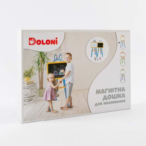 Детская доска для рисования магнитная 013777/1 Желто-голубая Doloni (1663221)