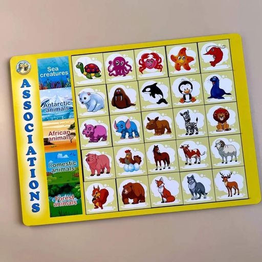 Деревянный пазл-вкладыш "Ассоциации - виды животных" Ubumblebees (ПСД133) PSD133, 25 плашек (1665070)