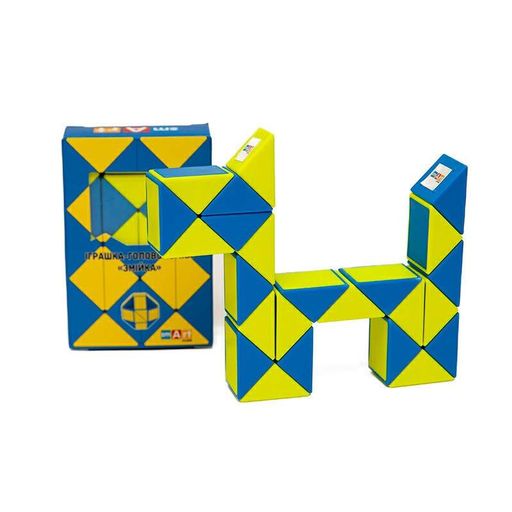 Головоломка Розумний кубик Змійка синьо-жовта SCU024 (Smart Ce Twisty Puzzle Snake Ukraine) Smart Ce (1665314)