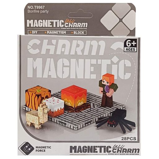Детский магнитный конструктор Minecraft 9967, 28 деталей Bambi (1670153)