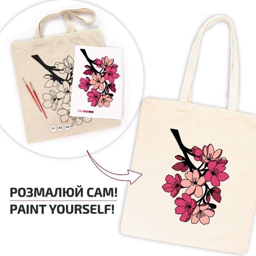 Набор для творчества экосумка-раскраска "Flowers" N0003653, 38х42 см (1672006)