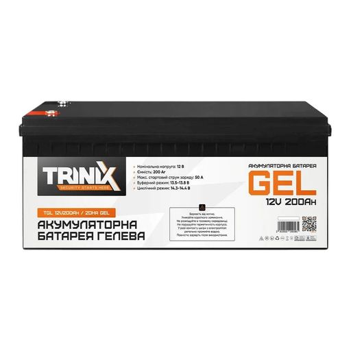 Акумуляторна батарея гелева 12В 200Аг Trinix TGL12V200Ah/20Hr GEL (44-00015) (1674236)
