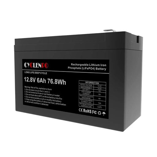 Акумуляторна батарея літій-залізо-фосфатна 12.8В 6Аг Cyclen 12.8V 6AH LiFePo4 (44-00079) (1674385)