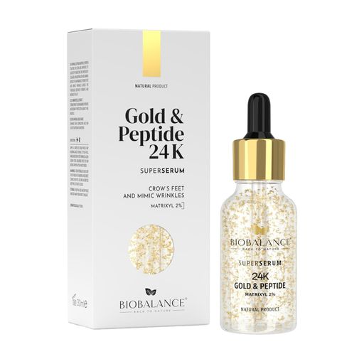 Сыворотка для лица BIOBALANCE Super Serum Gold & Peptide 24K, 30 мл