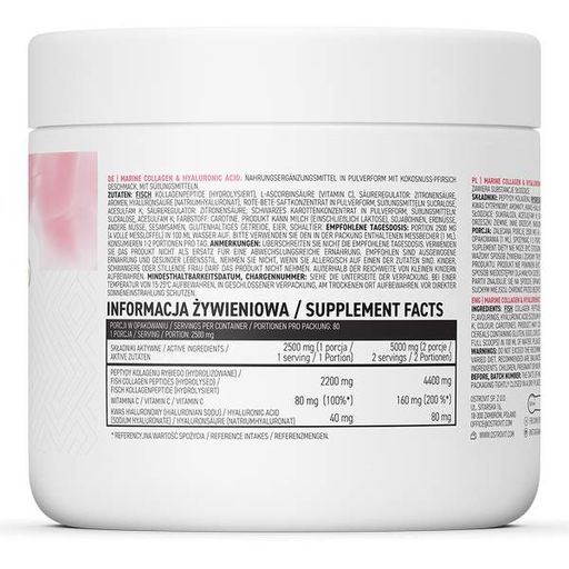 Препарат для суглобів і зв'язок OstroVit Marine Collagen + Hyaluronic Acid, 200 грам - Кокос-персик (1687598)