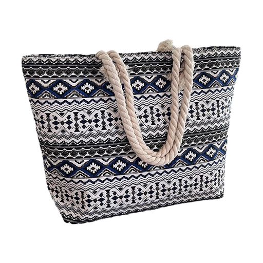Сумка-шопер Cosmo Shop з етнічним принтом, синя, 40*33*10 см (CS08194A)