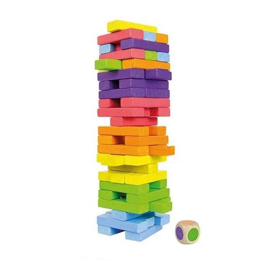 Настольная игра "Башня-балансир Дженга" 900781 с кубиком (1697309)