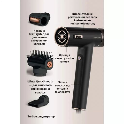 Фен для волосся Shark SpeedStyle 3-in-1 For Straight & Wavy Hair (HD731EU)