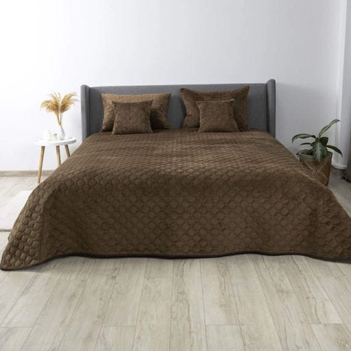 Покривало ТЕП "VELOUR" Коричневе/Ромб круглий, 220x240 (1702712)