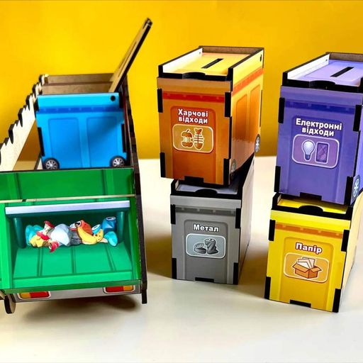Настільна розвиваюча гра "Сортування сміття: сміттєвоз" Ubumblebees (ПСФ129) PSF129 комодик (1702836)