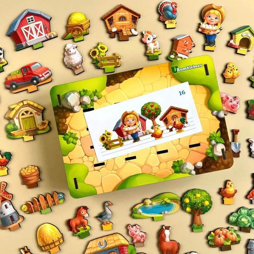 Настільна розвиваюча гра "Панорама: ферма" Ubumblebees (ПСФ130) PSF130 з картками (1702837)