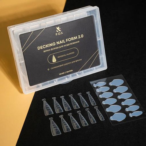 Верхні форми для моделювання нігтів F.O.X Decking Nail Form 2.0 Мигдаль, 120 шт (DNF-Al)