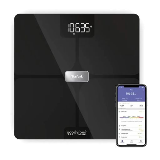 Весы напольные Tefal Body Fat Goodvibes Health черные (BM9670S1)