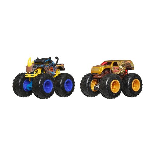 Набір машинок-позашляховиків Hot Wheels Monster Trucks Rhinomite/Lion's Share, синя та золота, від 3 років (FYJ64)