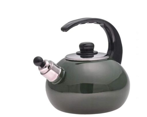 Чайник емальований зі свистком Kamille KM-1039D 2.5 л Зелений (1716100)