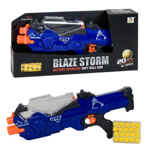 Автомат Zecwh Toys Blaze Storm 20 м'яких кулькових куль Синій (85172) (1716833)