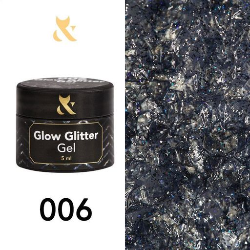Глітер для дизайну нігтів F.O.X Glow Glitter Gel, 5 мл