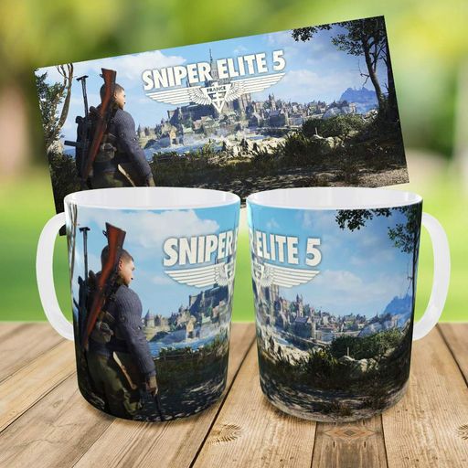 Набор: детская сумка-бананка+кружка Sniper Elite5 32х15см,бананка для мальчика через плечо на подарок (00885) (1725043)