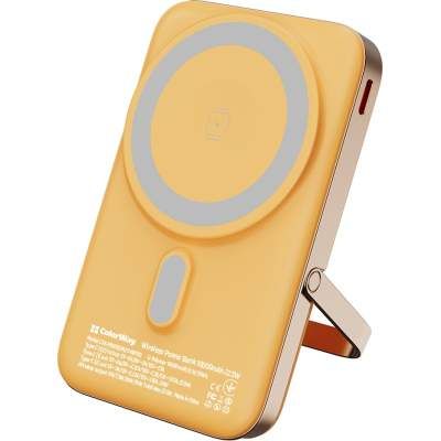 Батарея універсальна ColorWay 10 000 mAh PD/22.5W, 15W MagSafe &amp; Watch Wireless Amber (CW-PB100LPA2Y-WPDD) (1729676)