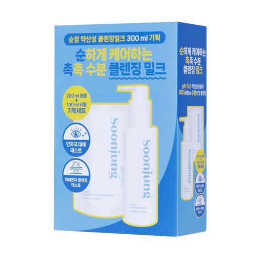 Набор для лица Etude House Soon Jung 5.6 Cleansing Milk Set (очищающее молочко, 200 мл + очищающее молочко, 100 мл (сменный блок))