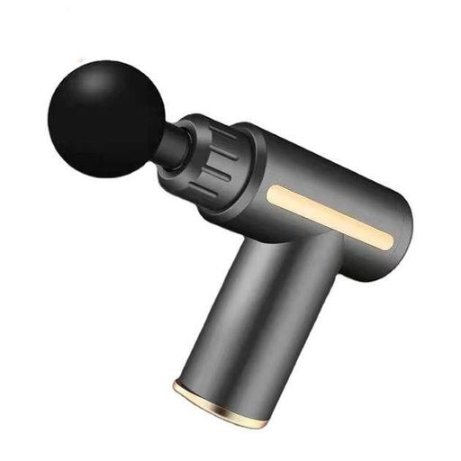 Перкуссионный массажер для тела Massage Gun 6 режимов, 4 насадки, аккумуляторный | Серый (1734814)