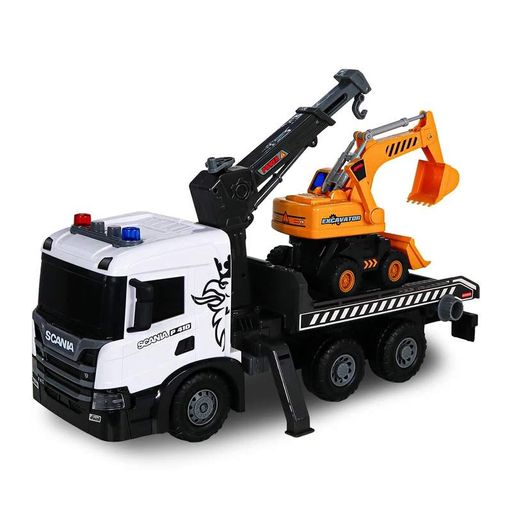 Ігровий набір серії "Super Big Truck" – Автокран Scania З Екскаватором (світло, звук) (1738384)