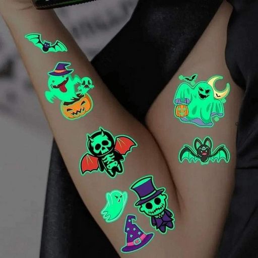 Набір тимчасових тату "Halloween glow №2" kids-tatto-halloween-g2 (1742291)