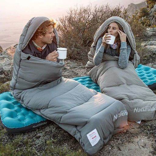 Спальний мішок з капюшоном із звичайним мішком для зберігання Naturehike M300 Cnk2350ws023, сірий, правий (1742653)