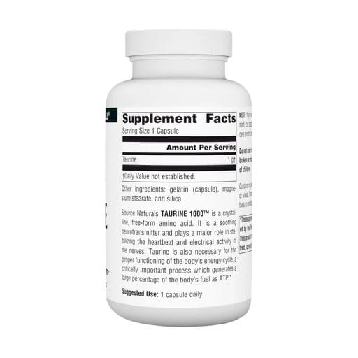 Таурин Source Naturals Taurine 1000, 1000 мг, 120 капсул