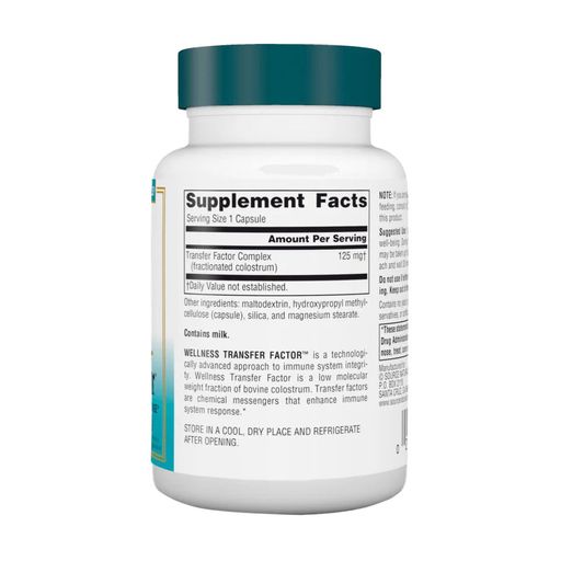 Молозиво Source Naturals Wellness Transfer Factor, 125 мг, 60 вегетаріанських капсул