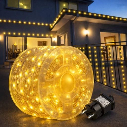 Уличный LED светильник SunLamp лента 3-жильная 31V длина 100 метров 1000 LED IP65 теплый белый декоративное фасадное освещение (1745829)