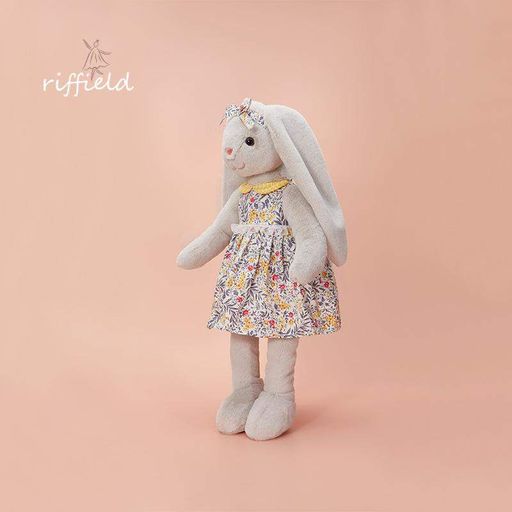 М'яка іграшка кролик  Riffield у квітковій сукні 64482 45 см сірий (1745830)