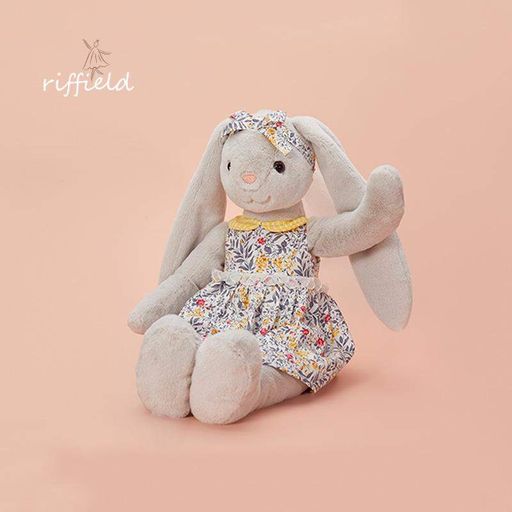 М'яка іграшка кролик  Riffield у квітковій сукні 64482 45 см сірий (1745830)