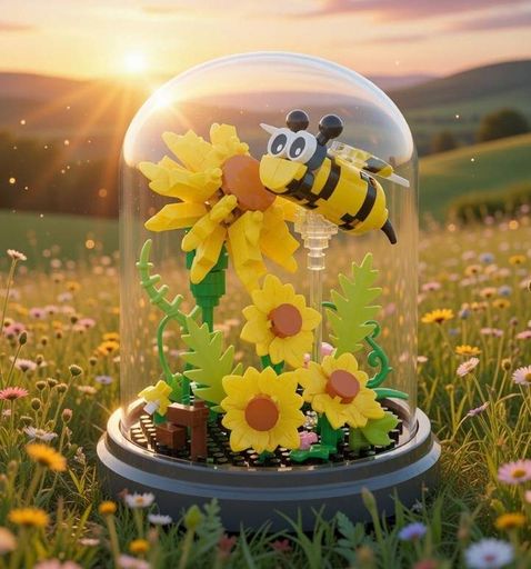 Конструктор No Brand Bee in the Flask Flower Beetles 253 деталі Різнокольоровий (2104619306) (1748156)