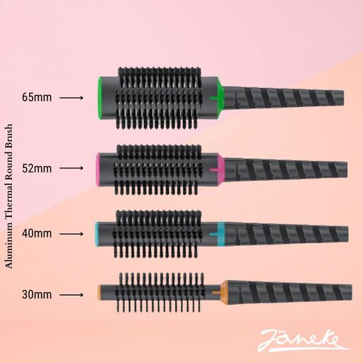 Браш для волос Janeke Spiral Thermal Round Brush черно-оранжевый, диаметр 30 мм (SP511C-ALM)