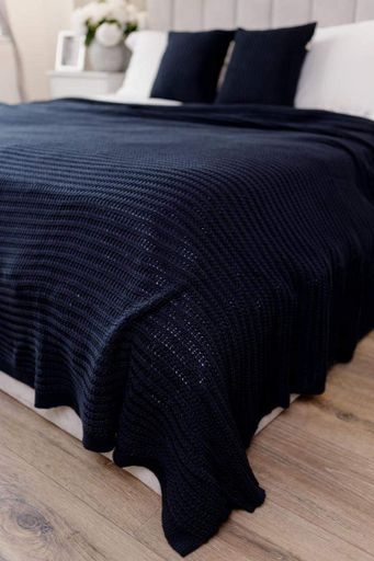 Плед 200х220 см COTTON синий (040382) (1750176)