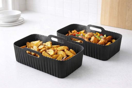 Силиконовая форма для выпечки и аэрогриля (мультипипечи) 24×14×8 см, черная (1751783)