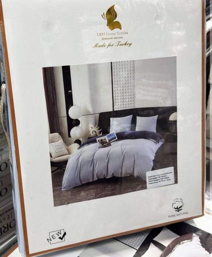 Постільна білизна L&M Home Textiles двоспальне ліжко з вареної бавовни не вимагає прасування 100% бавовна 180х220см Блакитний (1751816)
