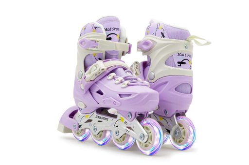 Комплект дитячих роликів + захист + шолом Model Purple Scale Sports. Усі колеса світяться. Розмір 38-41 (1752536)
