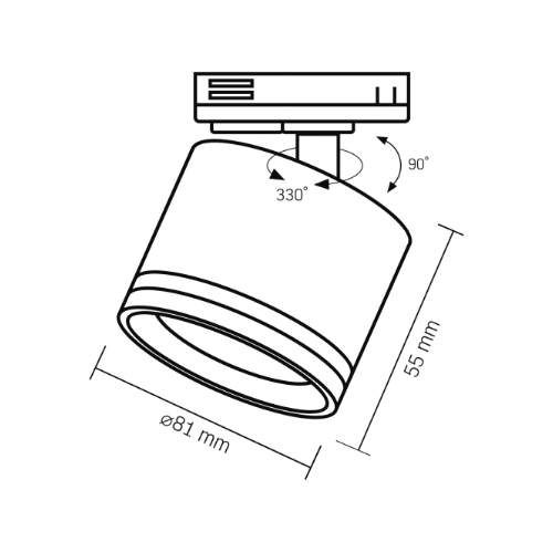 LED Світильник трековий під лампу GX53 білий VL-SPF35C-W Videx (1752885)