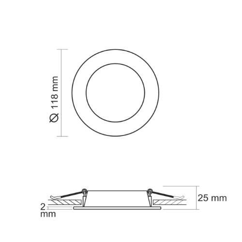 LED Світильник врізний круглий 9W 5000К VL-DLBR-095 Videx (1753053)