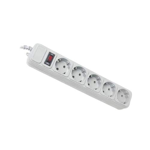 Фільтр мережевий 5 розеток 1,8 м з вимикачем сірий SPM5-G-6G Maxxter (1753940)
