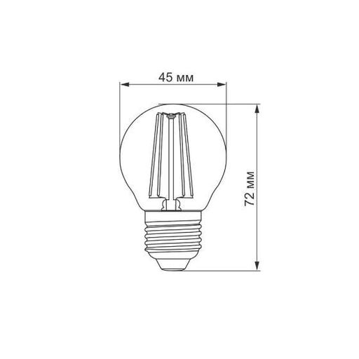 Лампа G45 4W E27 2200К 220V Filament A LED Titanum (1753946)
