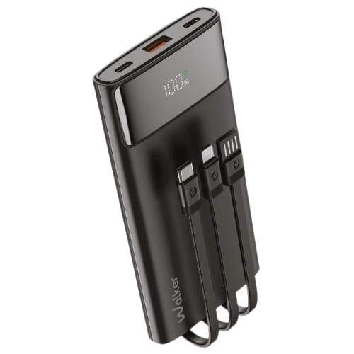 Powerbank WALKER WB-615 10000mAh +LCD+cable USB,TC,LT black (1754537)