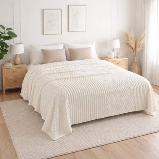Плед двоспальний KOLOCO Шарпей Comfort 3D 180 х 200 см (43228) Айворі (1754737)