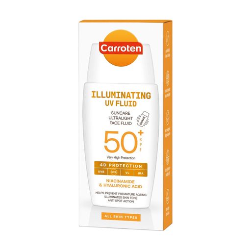 Ультралегкий солнцезащитный флюид для лица Carroten Illuminating UV Fluid, SPF 50+, 40 мл