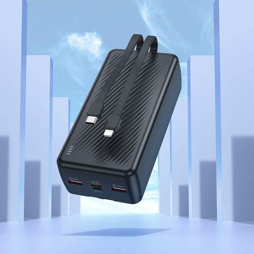 Зовнішній акумулятор BOROFONE BJ57B Graceful 22.5W+PD20W fully compatible power bank with cable(30000mAh) Black (1756082)