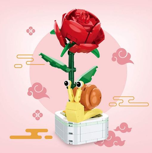 Конструктор No Brand Rose & Snail Bonsai 178 деталей Різнокольоровий (2104619336) (1757079)