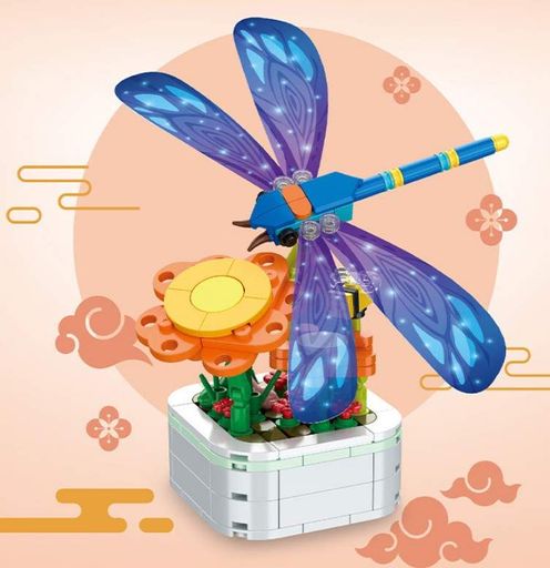 Конструктор No Brand Marigold & Dragonfly Bonsai 214 деталей Різнокольоровий (2104619340) (1757083)