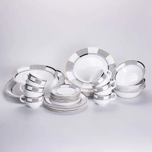 Столовий сервіз на 6 персон порцеляновий Geometry Yiwu HP-HK-6 (1760608)